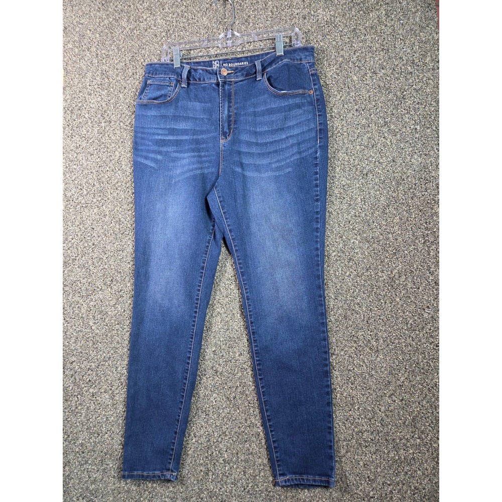No Boundaries Skinny Jeans Womens 17 Dark Wash‎ High Rise Stretch Denim